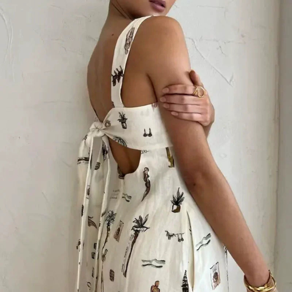 ZARA Sexy Strappy Print Flowy Summer Dress
